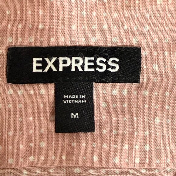 Express Mens Pink Short Sleeve Button-Up Size M - Picture 2 of 8